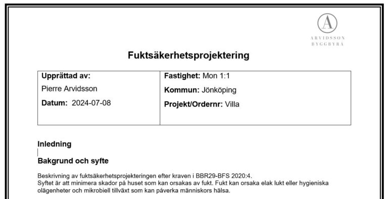 Fuktsäkerhetsprojektering